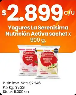Changomas Yogures la serenisima nutricion activa sachet oferta