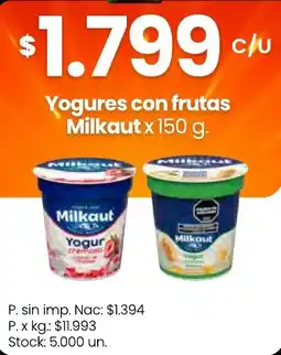 Changomas Milkaut yogures con frutas oferta
