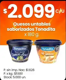 Changomas Tonadita quesos unttables saborizados oferta