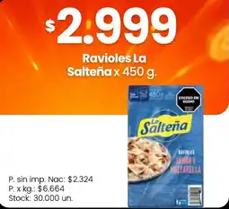 Changomas La salteña ravioles oferta