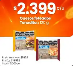 Changomas Tonadita quesos feteados oferta