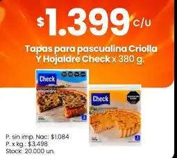 Changomas Check tapas para pascualina criolla y hojaldre oferta