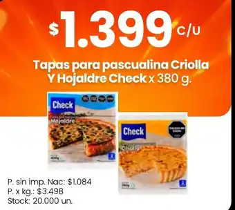 Check tapas para pascualina criolla y hojaldre