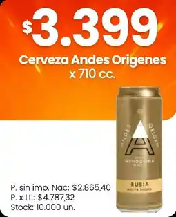 Changomas Andes cerveza andes origenes oferta