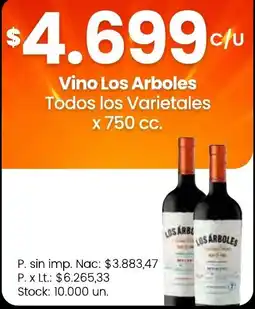 Changomas Los arboles vino todos los varietales oferta