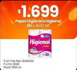 Changomas Higienol papel higiénico oferta