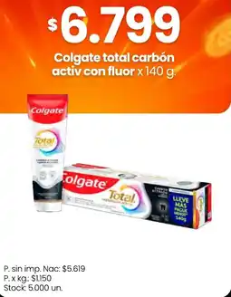 Changomas Colgate total carbón activ con fluor oferta