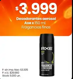 Changomas Axe desodorantes aerosol oferta