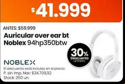 Changomas Noblex auricular over ear bt 94hp350btw oferta