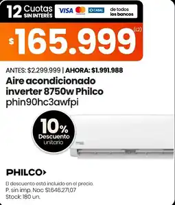 Changomas Philco aire acondicionado inverter 8750w oferta