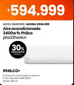 Changomas Philco aire acondicionado 3400w fc oferta