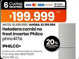 Changomas Philco heladera combi no frost inverter oferta