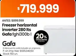 Changomas Gafa freezer horizontal inverter 280 lts oferta