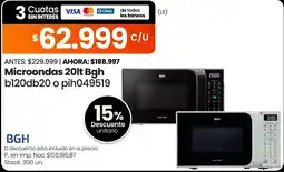 Changomas Bgh microondas 20lt oferta