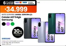 Changomas Samsung celular A07 64gb oferta
