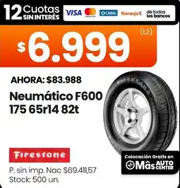 Changomas Firestone neumático f600 oferta