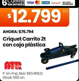 Changomas Ntr criquet carrito 2t con caja plástica oferta