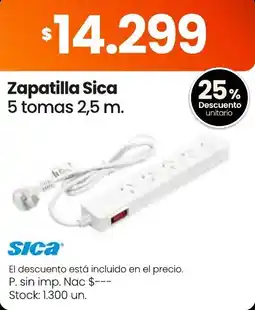 Changomas Sica zapatilla sica 5 tomas 2,5 m. oferta