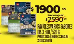 Supermercados DIA Dia ravioles varios sabores oferta