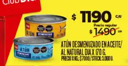 Supermercados DIA Dia atún desmenuzado en aceite/ al natural oferta