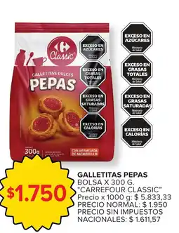 Carrefour Express Carrefour classic galletitas dulces pepas oferta
