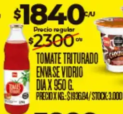 Supermercados DIA Dia tomate tomate triturado envase vidrio oferta