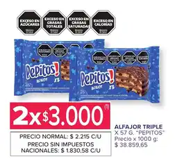 Carrefour Express Pepitos alfajor triple oferta