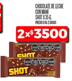 Supermercados DIA Shot chocolate de leche con maní oferta