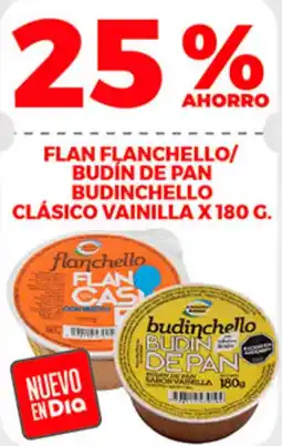 Supermercados DIA Flanchello flan casero budinchello budin de pan clásico vainilla oferta