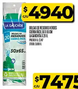 Supermercados DIA La gauchita bolsas de residuos verdes cierra fácil oferta