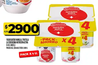La serenisima yogur batido vainilla / frutilla