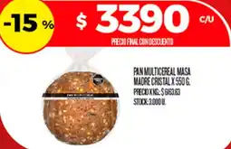 Supermercados DIA Madre cristal pan multicereal masa oferta