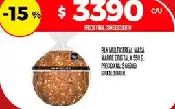 Supermercados DIA Madre cristal pan multicereal masa oferta