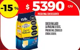 Supermercados DIA La paulina queso rallado oferta