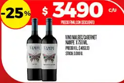 Supermercados DIA Nampe vino malbec/cabernet oferta