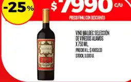Supermercados DIA Alamos vino malbec selección de viñedos alamos oferta