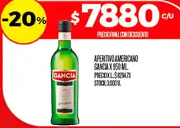 Supermercados DIA Gancia aperitivo americano oferta