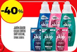 Supermercados DIA Skip jabón líquido ciclos cortos oferta