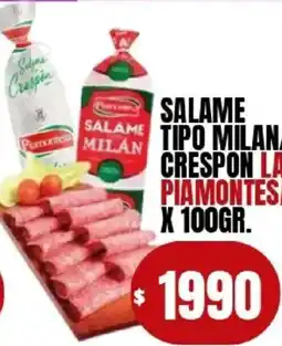 Supermercados Mariano Max La piamontesa salame tipo milan/ crespon oferta