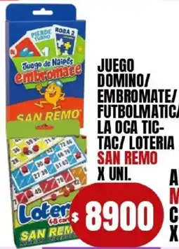 Supermercados Mariano Max San remo juego domino/ embromate/ san remo futbolmatic/ la oca tic- tac/ loteria oferta