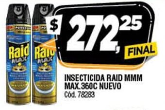 Supermercados Yaguar Insecticida Raid MMM Max. 360c Nuevo oferta