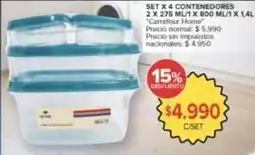 Carrefour Carrefour home - set x 4 contenedores oferta