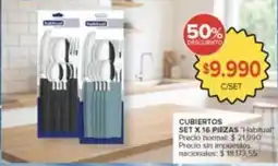 Carrefour Habitual - cubiertos set x 16 piezas oferta