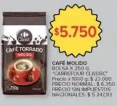 Carrefour Café torrado molido oferta