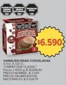 Carrefour Carrefour - hamburguesas de carne vacuna oferta