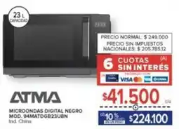 Carrefour Atma - microondas digital negro mod. 94matdgb23ubn oferta