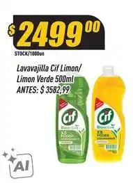 Supermercados Comodin Cif - lavavajilla limon/ limon verde oferta