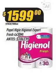 Supermercados Comodin Higienol - papel higienico export fresh oferta