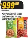 Supermercados Comodin King - mani maniking frito salado con/sin piel/ sin sal 100g oferta