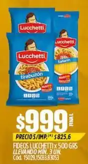 Supermercados Yaguar Lucchetti - fideos luccketti tirabuzon / tallarin oferta